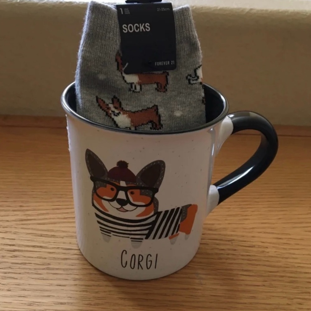 New Bundle Corgi Coffee Cup and Socks